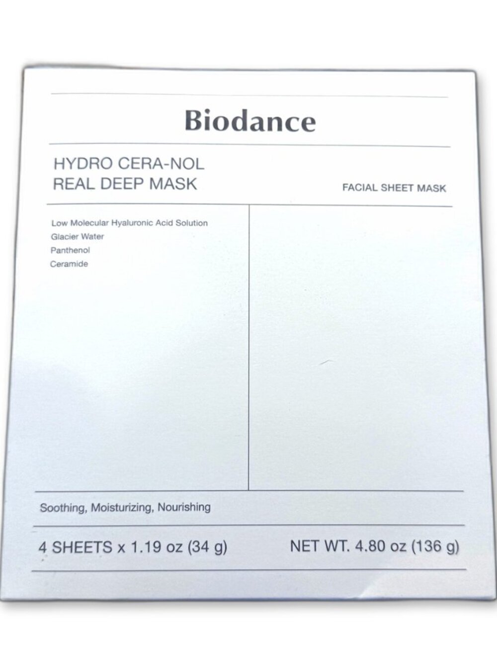 Biodance Hydro Cera-nol Real Deep Mask 4ct